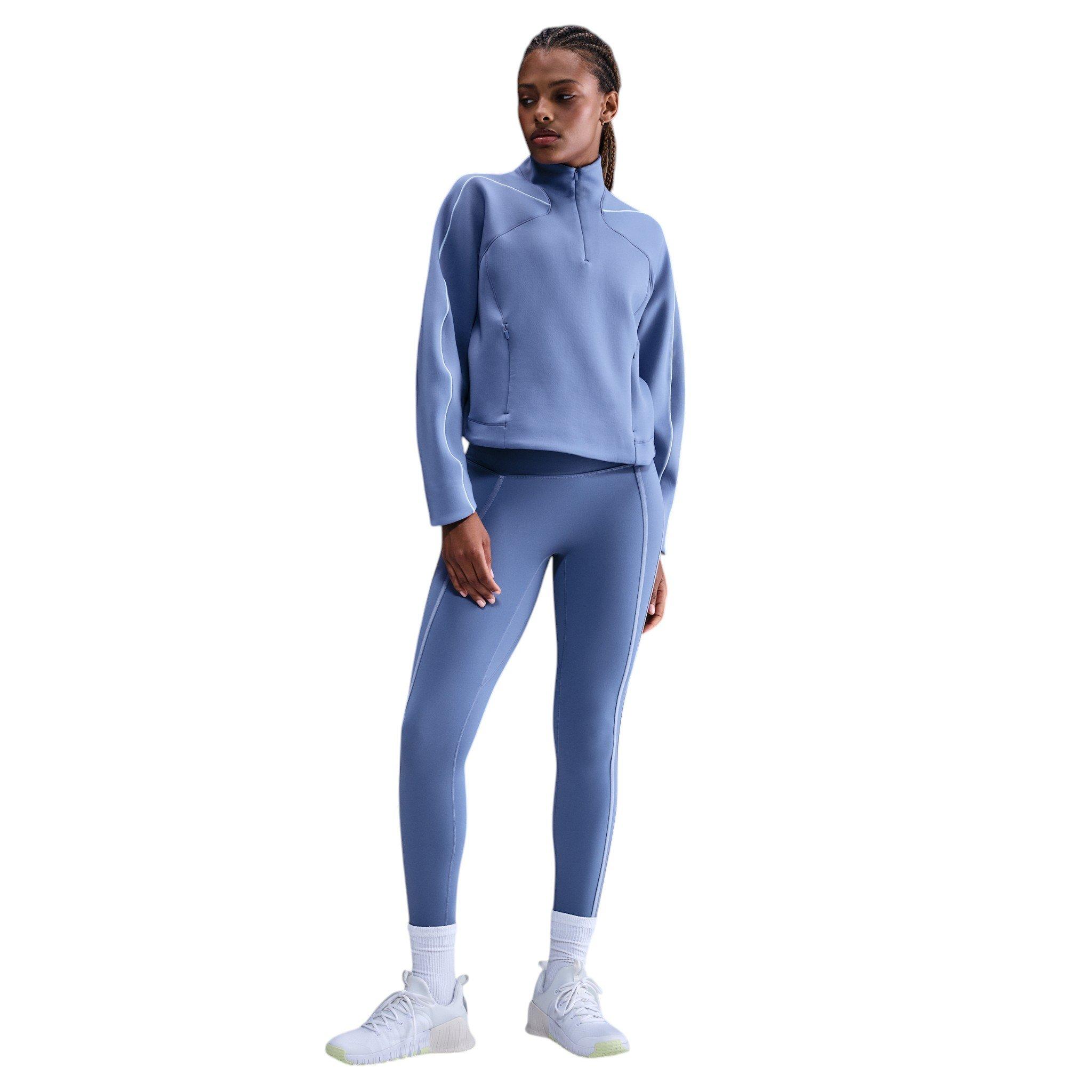 Nike Women's Universa Dri-FIT 1/4 Zip Top - Indigo - INDIGO